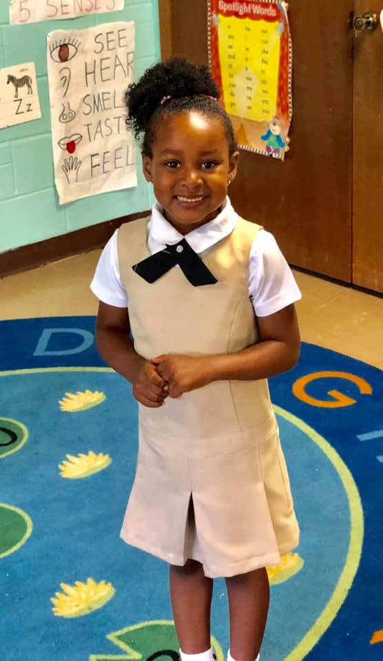 Young student in uniform