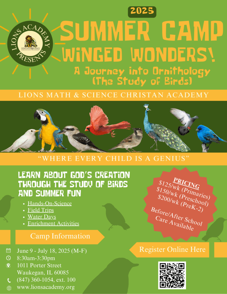 Summer Camp 2025 Winged Wonders at Lions Math and Science Christian Academy